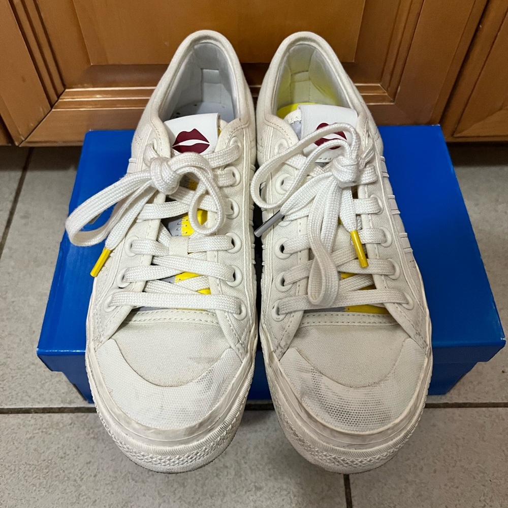 Preowned Adidas platform sneakers US size 7